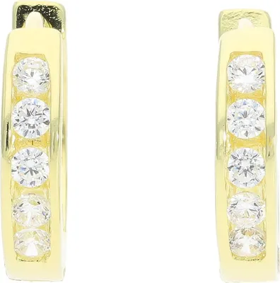 Produktbild von Creolen Silber 925 Gold plattiert Zirkonia JL10-06-3040 JuwelmaLux
