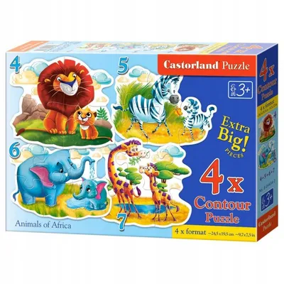 Immagine prodotto di Puzzle 4 in 1 (4+5+6+7 pezzi) Animali dell'Africa 4454