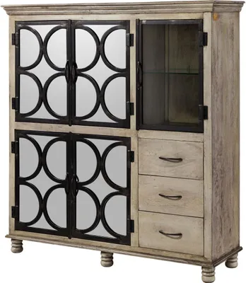 Image de MASSIVMOEBEL24 | Buffet 150x45 Manguier laqué Gris HERMITAGE #615