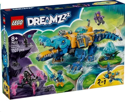 Obrázek produktu pro LEGO DREAMZzz 2v1 krokodýlí ponorka - hračka se promění v orlí ponorku - včetně 3 minifigurek, 2 pavouků a sběratelského modrého tvora s pokladem - dárek pro chlapce od 8 let - 71512