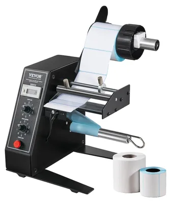 Produktbild von VEVOR Automatischer Etikettenspender, Breite 0,6"-4,9"/15-125 mm, Länge 0,1"-5,9"/3-150 mm, Automatische Etikettentrenner Etikett Trennmaschine, Geschwindigkeitsverstellbarer Etikettenapplikator, Auto Zählung 0-999999, Freistehend