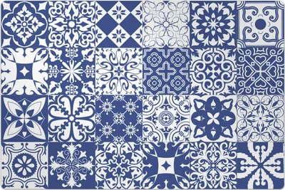 Produktbild von Küchenmatte 150x225 cm Vinylmatte Bodenmatte Dekoration - Portugiesische Mosaiken