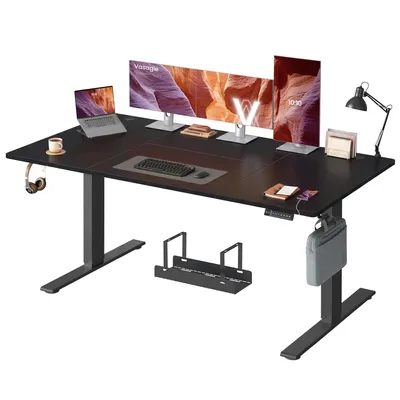 Produktbild von VASAGLE Elektrisch Höhenverstellbarer Schreibtisch, Stehpult mit Typ-C und Kabelmanagement für Home Office, 180 x 80 cm, Schwarz