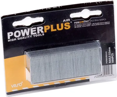 Image de Powerplus clous pneumatiques 500 pièces L 32 mm G16 acier pour agrafeuse pneumatique