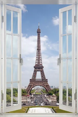 Produktbild von Wallario Outdoor-Poster für Garten oder Balkon 61 x 91,50 cm: Eiffelturm in Paris
