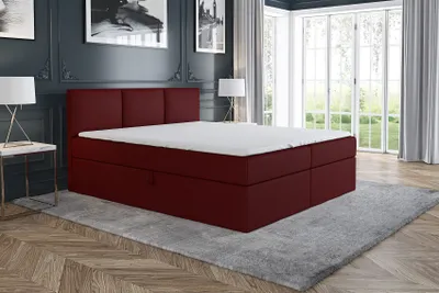 Produktbild von Boxspringbett MARKO  140x200 mit 2 Bettkästen, Bonell-Matratze und Topper. Möbel vom Hersteller- Handarbeit!Bett Komplett-Set mit Matratze,Bettkasten & Kopfteil. Stoff SAVANA. Elegantes Bett mit massives Kopfteil.