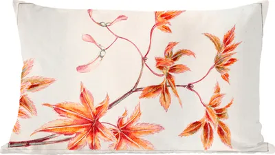 Produktbild von MuchoWow® Zierkissen Sofakissen Wohnzimmer Dekokissen 60x40 cm Blätter - Baum - Ahorn - Vintage - Japanisch - Kopfkissen - Polster mit Foto
