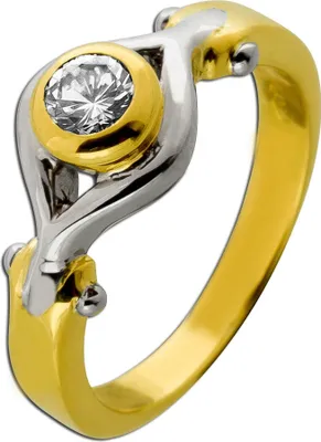 Produktbild von Diamantring Gold 750 Weißgold 18 Karat Diamant 0.20ct Lupenrein 17