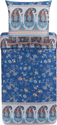 Produktbild von Bassetti Mako-Satin Bettwäsche-Garnitur Genova Farbe Blau-B1 Größe 135x200 + 1x 80x80 100% Baumwolle
