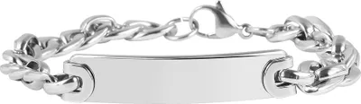 Produktbild von Akzent Panzerarmband aus Edelstahl, Gravurplatte