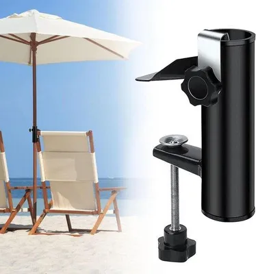 Image de Support de parasol pour balustrade de balcon, réglable, pince pour parasol