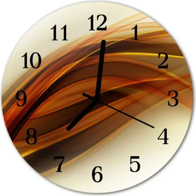 Produktbild von Glasuhr Wanduhr Küchenuhr Echt-Glas 30fi cm Abstraktes braun