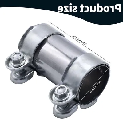 Doppelrohrverbinder - Auto Wartung - Edelstahl - 50 mm x 125 mm - Silber