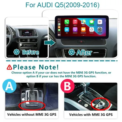 Image de Autoradio multimédia Q5 – CarPlay sans fil – Système Android 14 – Écran de 12,3 pouces