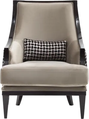 Immagine prodotto di Poltrona wing chair poltrona monoposto in tessuto grigio soggiorno classicoе