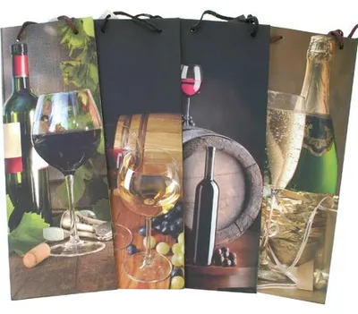 Produktbild von Geschenktüte Flaschentüte Flaschentasche Weinmotive