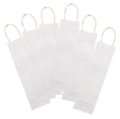 Immagine prodotto di Sacchetti di carta per bottiglie spessore 110g/mq colore bianco 12x10x36cm 6 pezzi