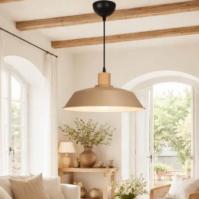 Produktbild von Opviq, Hochwertiger Kronleuchter, Kunststoffkörper, Braun, Höhenverstellbar 100-120 cm, Ø35,5 cm, E27 Fassung, Max 40 W, IP20, Skandinavisches Design für modernes Wohnen.