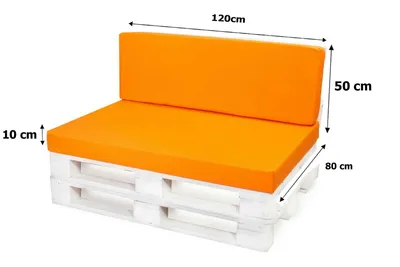 Obrázek produktu pro Polstry na paletový nábytek sedák 120x80 / 120x50cm | Paletový polštáø oranžový | Sedák na europalety | podsedáky na paletový nábytek