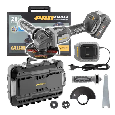 Obrázek produktu pro Aku úhlová bruska Procraft AG125B-1B-C, 125mm