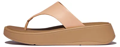Produktbild von FitFlop F-Mode Leather Flatform Toe-Post Sandals BEIGE 38