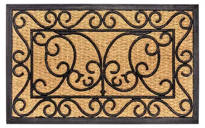 Produktbild von Kokos Fußmatte für Innen und Außen 45x75 cm – Wetterfeste und rutschfeste Schmutzfangmatte aus Kokosfaser und Gummi für Eingangsbereich und Außenbereich – Natur