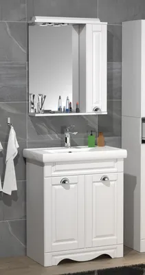Produktbild von VCM 3-tlg. Waschplatz | Waschtisch Unterschrank 60 cm | Badmöbel Set mit Waschbecken und Spiegelschrank | Landhaus | Komplettset Casalo L