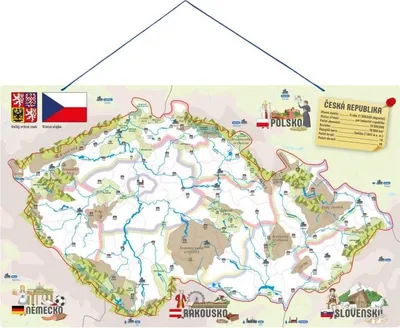Image de Carte magnétique de la République tchèque avec images et jeu de société, 3 en 1