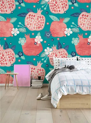 Produktbild von Coloray Fototapete 152x104 cm Latextapete Magicstick - Granatapfelweinlese, der Türkis zieht