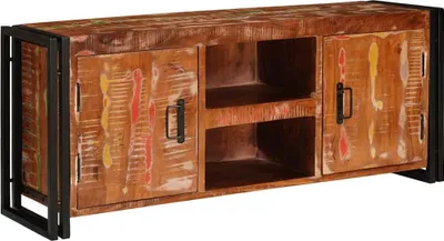 Produktbild von vidaXL TV-Schränk mit Tür Mehrfarbig 120 x 33 x 50 cm Massives Altholz