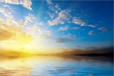 Produktbild von Wallario Poster - Sonnenuntergang über dem Meer I, Kunstdruck Größe: 61 x 91,50 cm