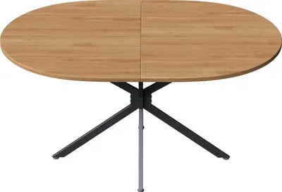 Produktbild von Flieks Esstisch für 4-6 Personen, 120x80x75.5 cm, ovaler Freizeittisch, Küchentisch mit Metallbeinen, Naturbelassen
