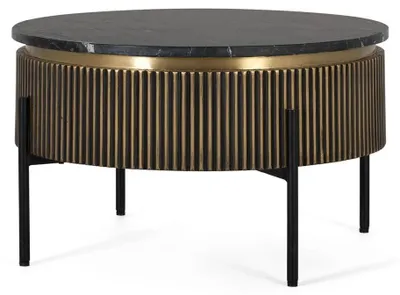 Immagine prodotto di Tavolino Sambhal in legno di marmo, 40 cm x 70 cm x 70 cm Giner y Colomer