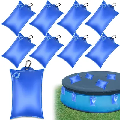 Imagen del producto de Bolsas de agua para piscina, 8 unidades, 35 x 24 cm, y pesas para cubrir la piscina en invierno
