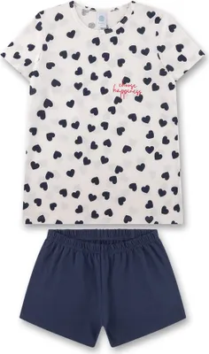 Produktbild von Sanetta Mädchen Schlafanzug - Teens, kurz, Shorty, Baumwolle Blau/Beige 164