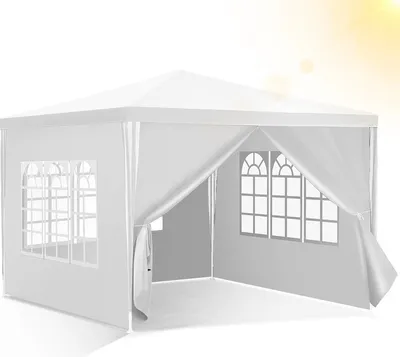 Zdjęcie produktu dla Namiot ogrodowy TolleTour Pavillon – praktyczny namiot plażowy, łatwy montaż dzięki systemowi Easy-Klett, idealny na imprezy, biały, 3x3 m