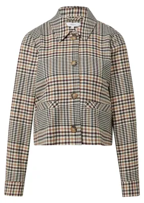 Produktbild von comma Jacke mit Boxy-Schnitt, Hemdkragen, Knopfleiste und aufgesetzten Taschen