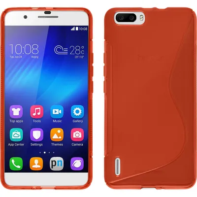 Produktbild von PhoneNatic Case kompatibel mit Huawei Honor 6 Plus - rot Silikon Hülle S-Style + 2 Schutzfolien