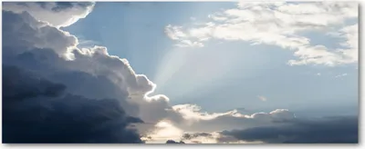 Produktbild von Tulup® Leinwandbild - 125x50 cm - Wandkunst - Drucke auf Leinwand - Leinwanddruck  - Landschaften - Blau - Wolken Himmel