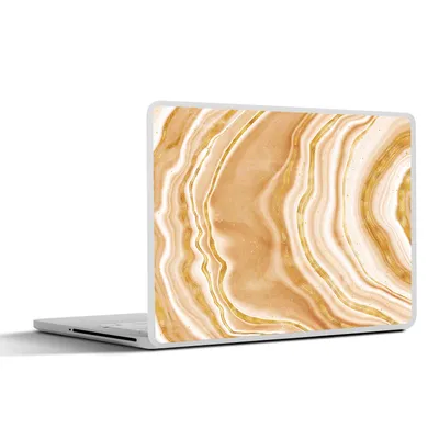 Produktbild von MuchoWow® Laptop Aufkleber Sticker Cover Achat Stein - Gold - Edelsteine - Luxus 25x18 cm - Laptop-Deko
