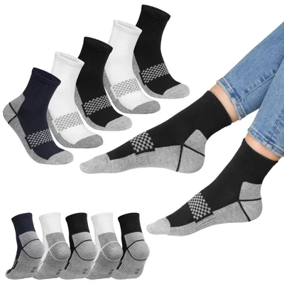 Produktbild von Sportsocken Uni Tennissocken Baumwolle kariert 5/10/20/30 Paar atmungsaktiv nahtlos Damen Herren Mehrfarbig 35-46 Mehrfarbig 20 Paar 35 - 38