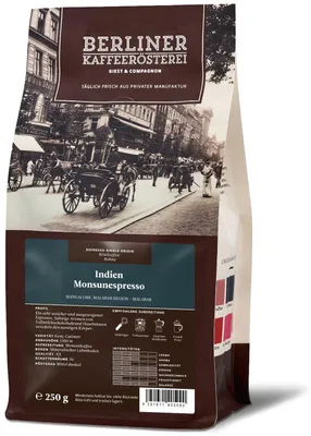 Produktbild von Berliner Kaffeerösterei - Indien Monsunespresso (250g / Bohne)