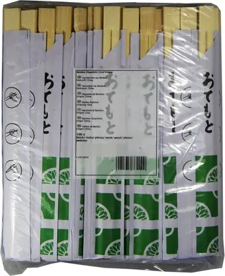 Produktbild von [ 100 Paar ] Einmal Essstäbchen aus Bambus 21cm / einzeln verpackt / GREEN