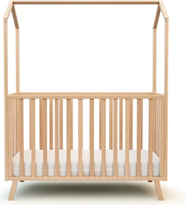 Image de AT4 - Lit cabane bébé évolutif KASA en bois 60 x 120 cm |125,5 x 64 x 81,5 cm | Lit évolutif junior | Sommier réglable 3 hauteurs | 100 % hêtre massif
