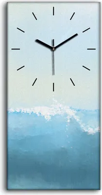 Produktbild von Wandbild Leinwand Bilder mit Uhr 30x60 Gemälde Abstrakte Meer Wellen Kunst - schwarze Hände