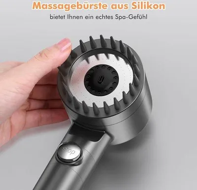 Produktbild von Famanu Handbrause mit Filter - 15-lagiges Filtersystem, 3 Strahlarten, 1,5 m Schlauch