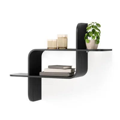 Immagine prodotto di Umbra Wandregal Montage, Schweberegal, Holz, Black, 64 x 48 x 16 cm, 1017571-040