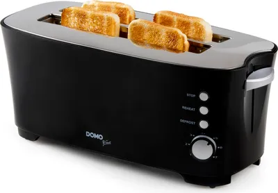 Obrázek produktu pro Domo DO961T, 4 krajíců, Černá, Plast, 1350 W, 447 mm, 225 mm