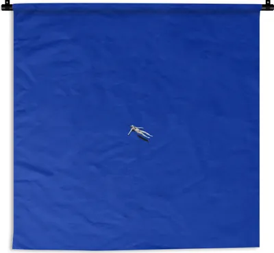 Produktbild von MuchoWow® Wandteppich Wandbehang Vintage - Blau - Frau 60x60 cm Tapisserie Dekoration Wandtuch - Dekorationen - Wand Decke