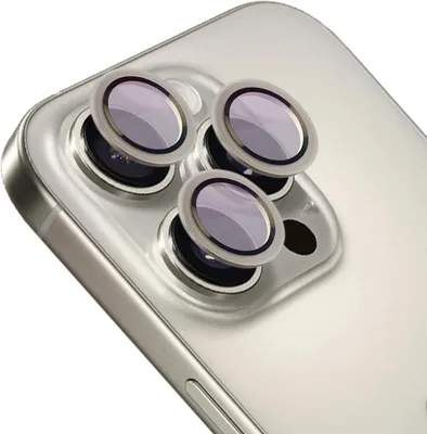 Produktbild von Gehärtetes Glas für die Kamera mit Applikator für iPhone 16 Pro/16 Pro Max, Bizon Glass Snap Lens, 1 Set, Grauer Rahmen
